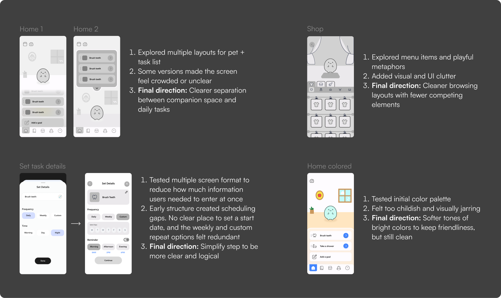 Early ui concepts and decisions