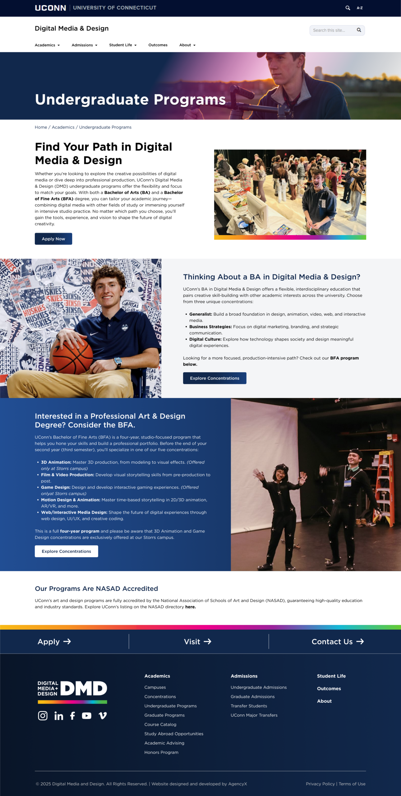 Undergraduate Programs page