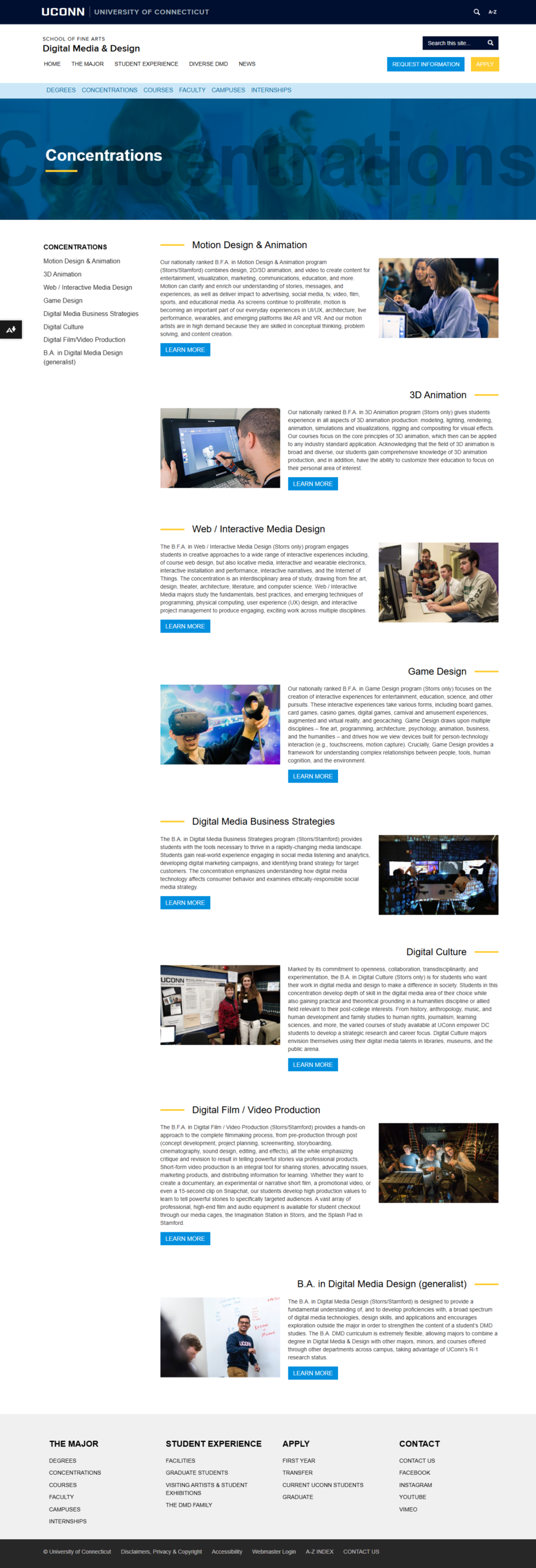 Old UConn DMD concentrations page