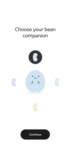 choose your bean companion screen