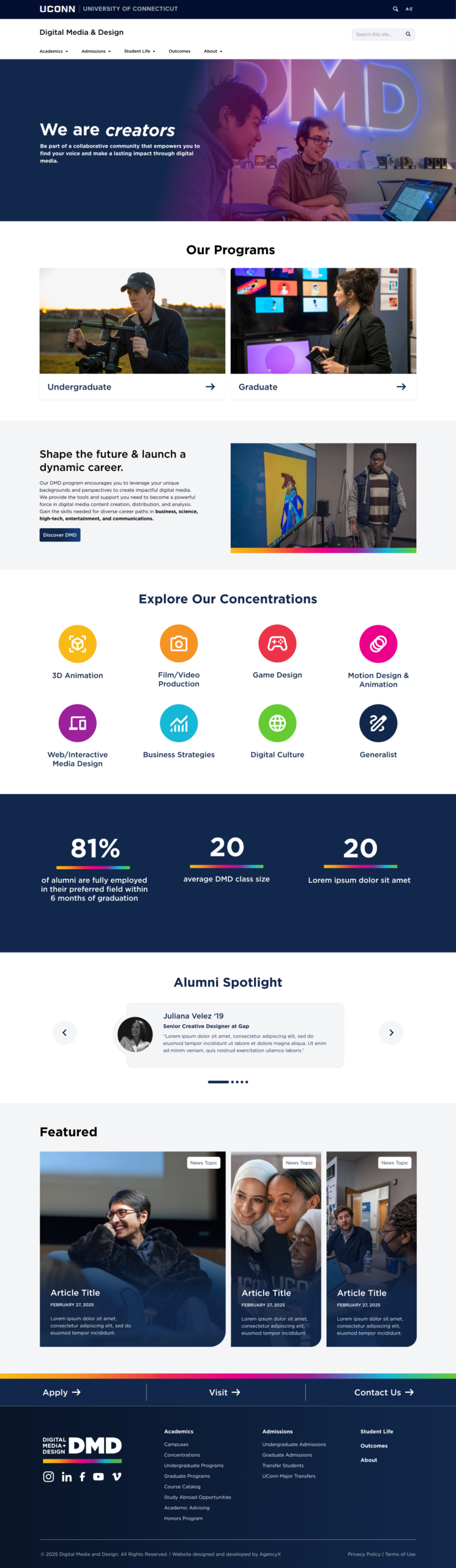 uconn dmd homepage redesigned