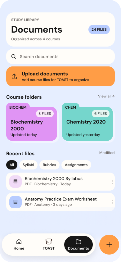 Documents — Library screen