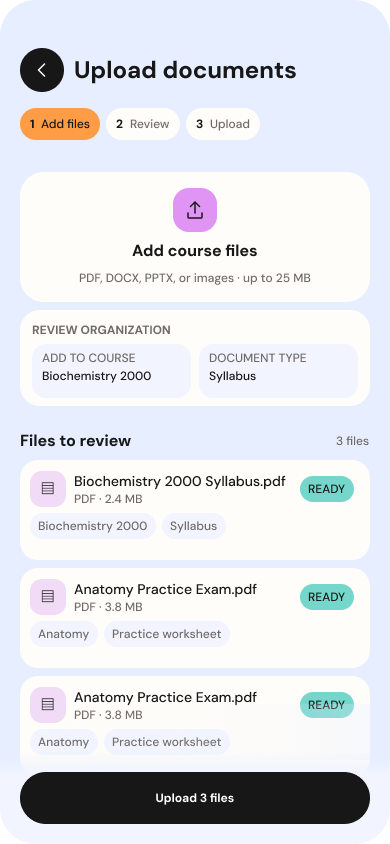 TOAST Documents — Guided Upload screen